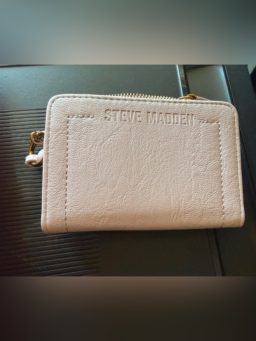 Steve Madden Blush Pink Zip Wallet with Gold Hardware